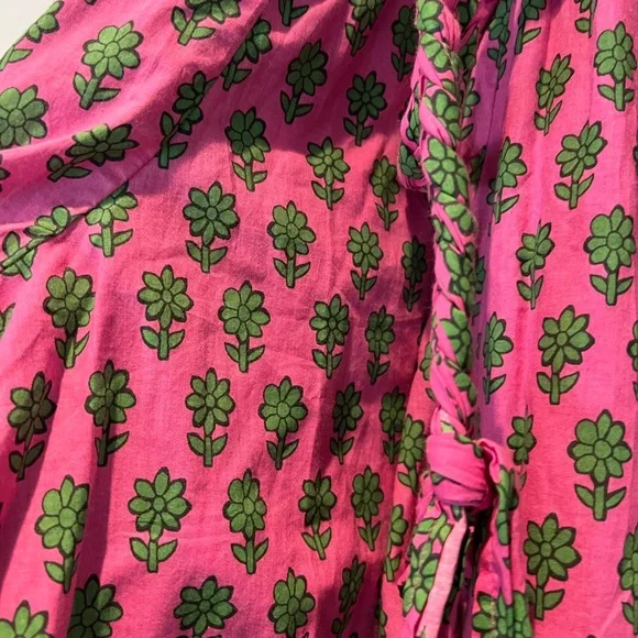 Rhode Ella Pink Dress with green flowers.  Size Worn once! Size XS - Picture 3 of 5